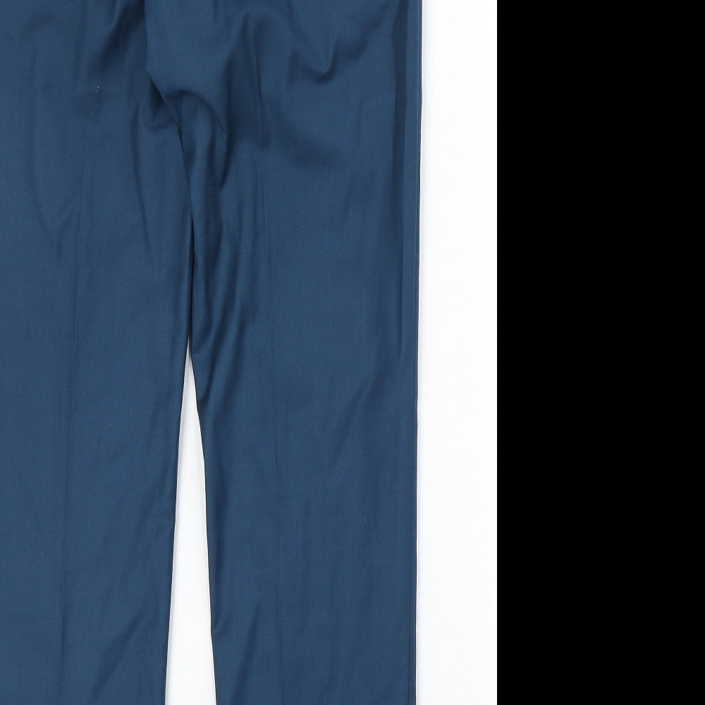NEXT Mens Blue Polyester Chino Trousers Size 32 in Regular Zip