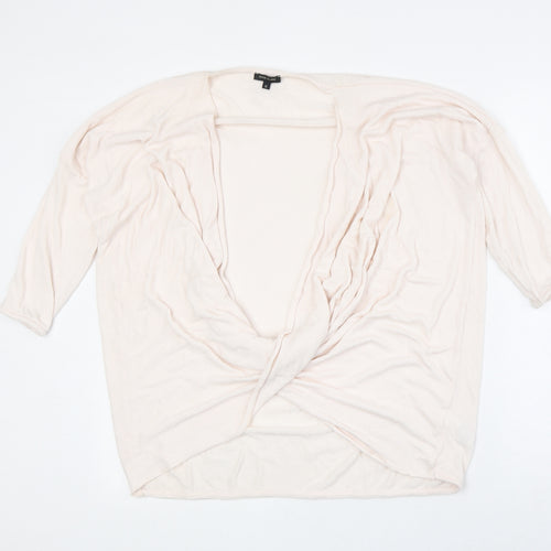 River Island Womens Pink V-Neck Viscose Pullover Jumper Size 12