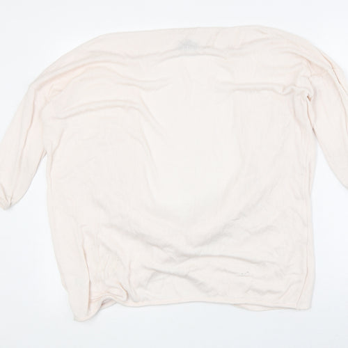River Island Womens Pink V-Neck Viscose Pullover Jumper Size 12