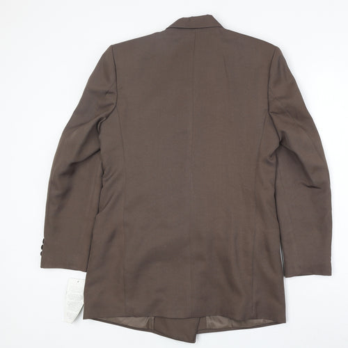 Classic Womens Brown Polyester Jacket Suit Jacket Size 12