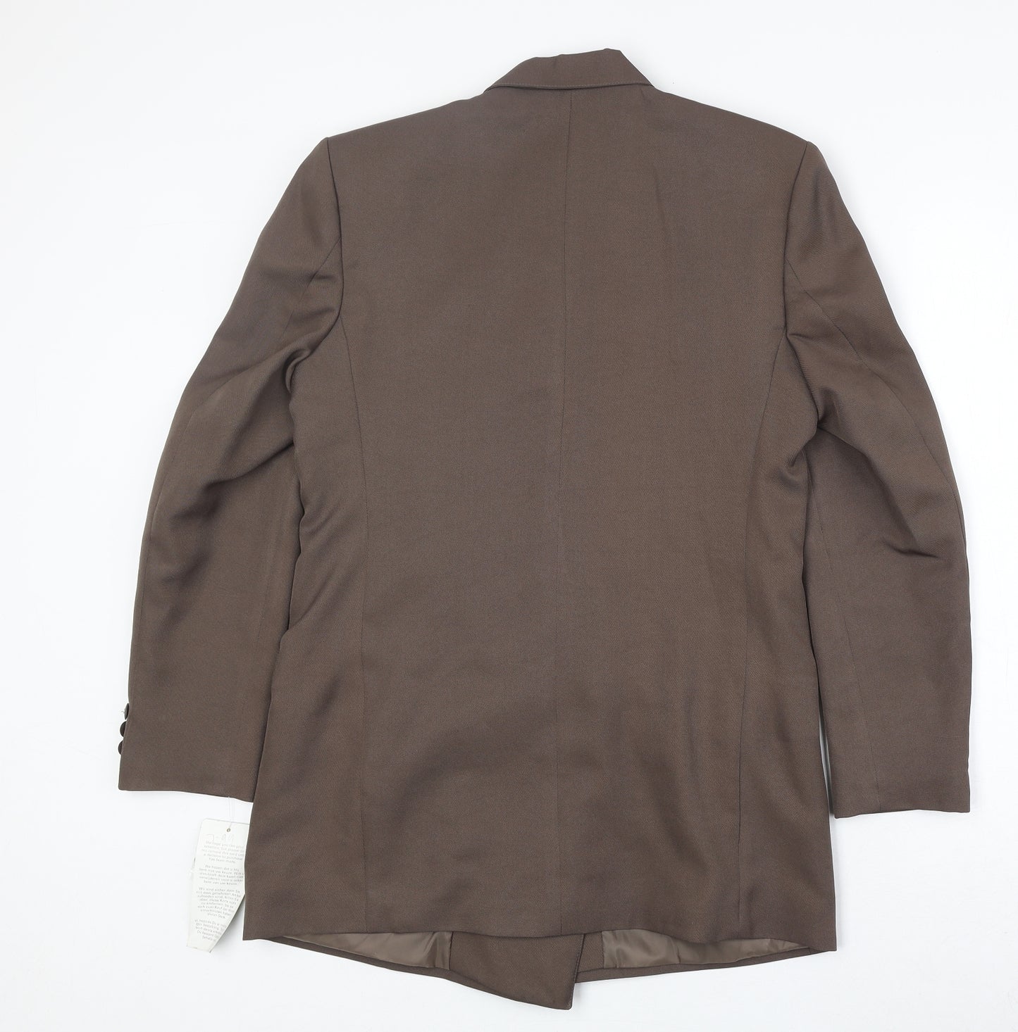 Classic Womens Brown Polyester Jacket Suit Jacket Size 12
