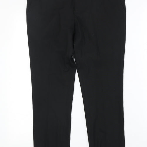 New Look Mens Black Polyester Dress Pants Trousers Size 30 in Regular Zip