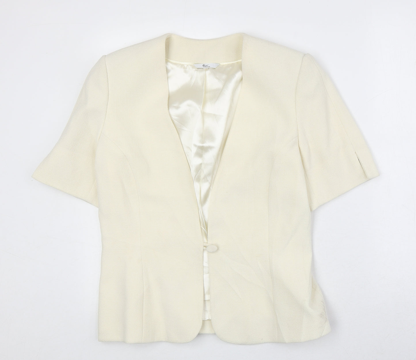 Klass Womens Ivory Polyester Jacket Blazer Size 12