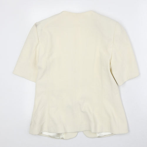 Klass Womens Ivory Polyester Jacket Blazer Size 12