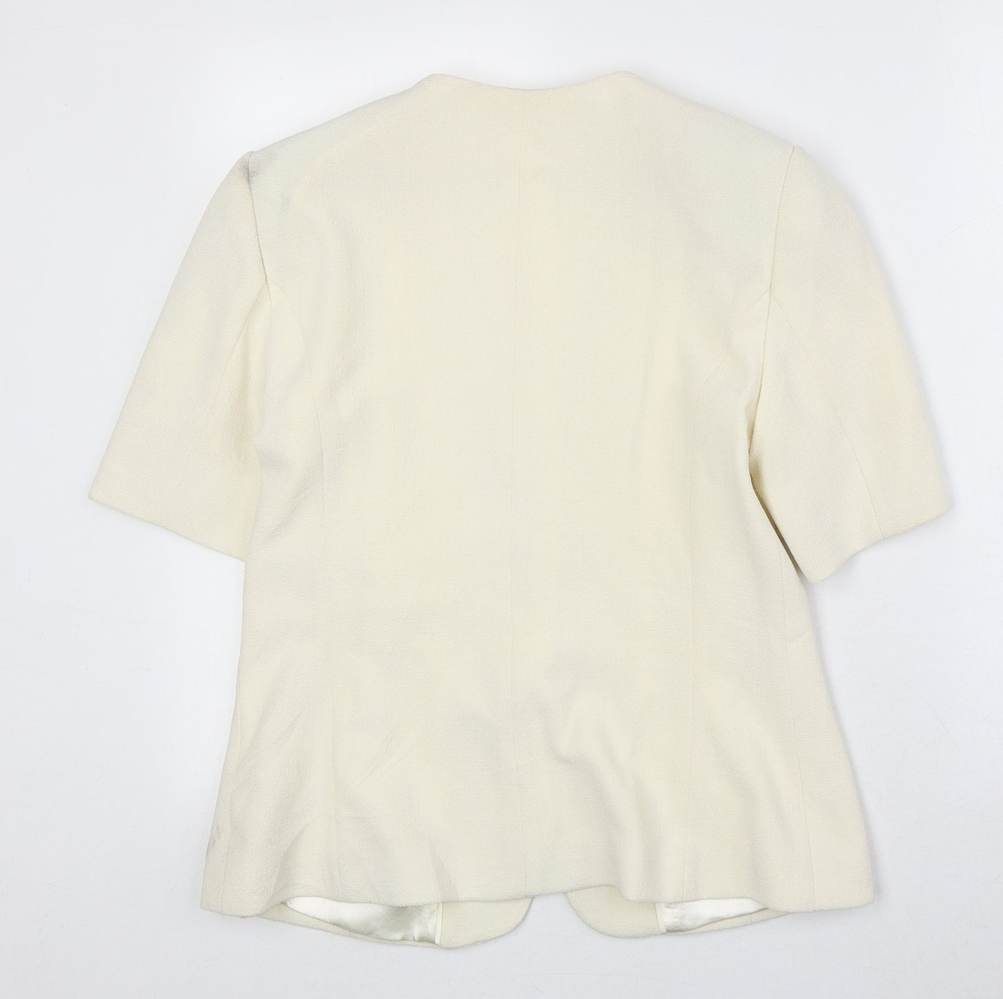 Klass Womens Ivory Polyester Jacket Blazer Size 12