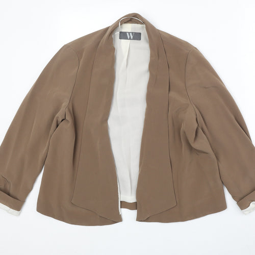BHS Womens Brown Polyester Jacket Blazer Size 12 - Open
