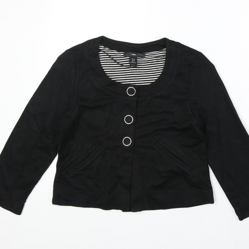 H&M Womens Black Jacket Blazer Size XS Button