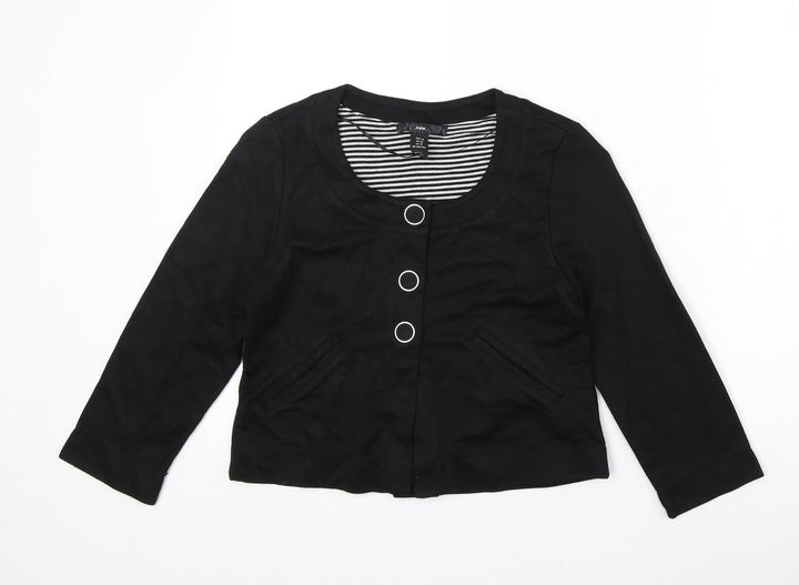 H&M Womens Black Jacket Blazer Size XS Button