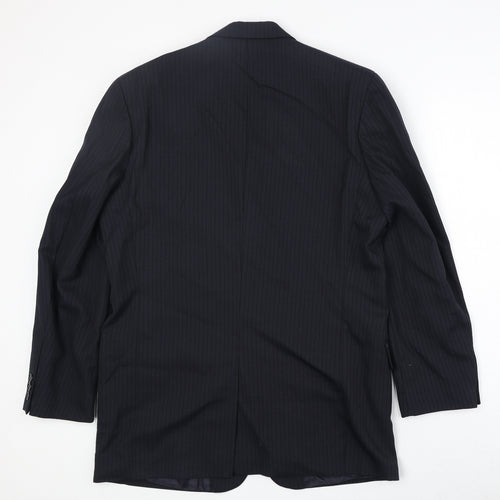 NEXT Mens Blue Striped Wool Jacket Suit Jacket Size 40 Regular