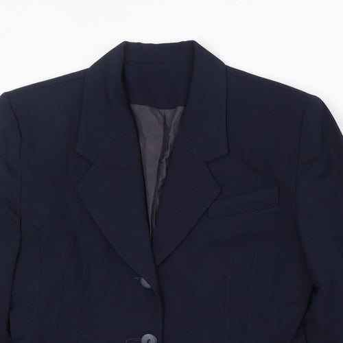 Elliott Lauren Womens Blue Polyester Jacket Blazer Size 8