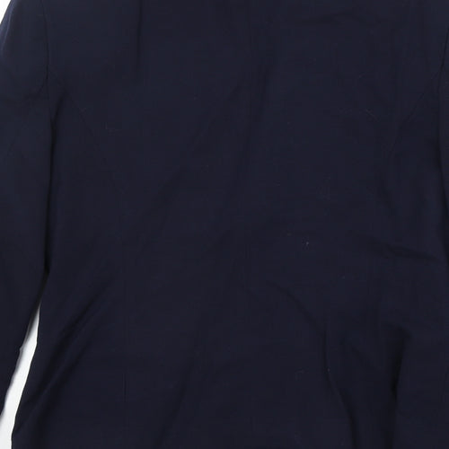 Elliott Lauren Womens Blue Polyester Jacket Blazer Size 8