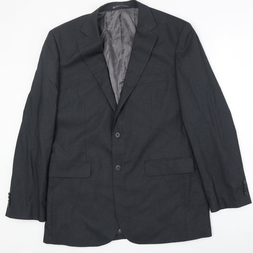 Burton Mens Grey Polyester Jacket Suit Jacket Size 40 Regular
