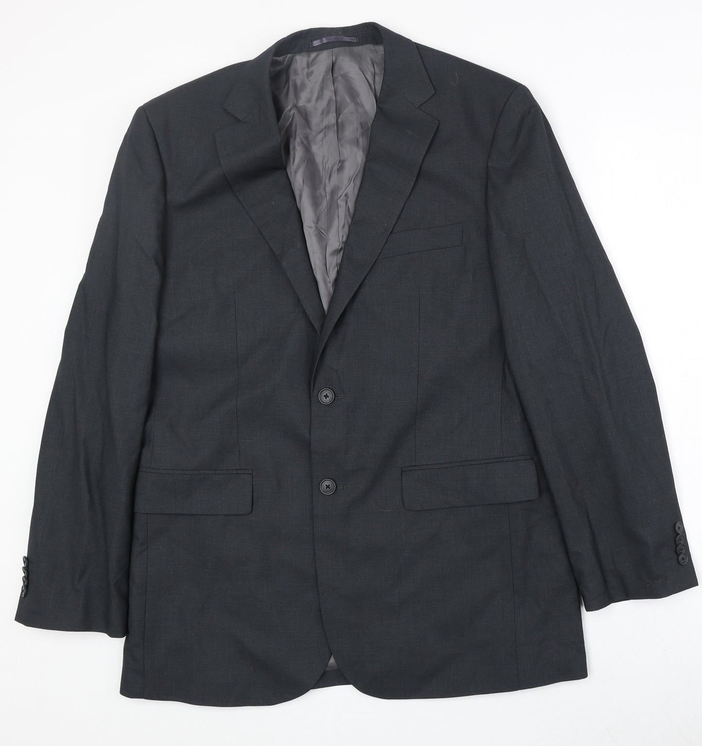 Burton Mens Grey Polyester Jacket Suit Jacket Size 40 Regular