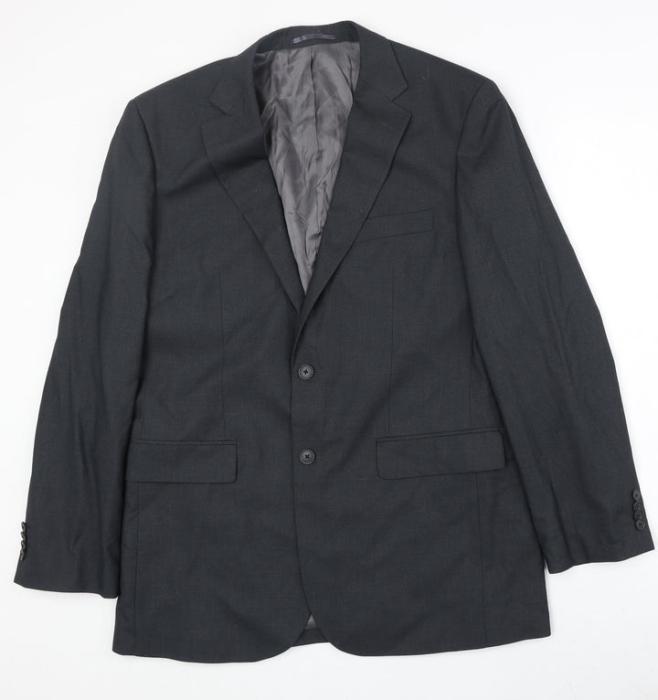 Burton Mens Grey Polyester Jacket Suit Jacket Size 40 Regular