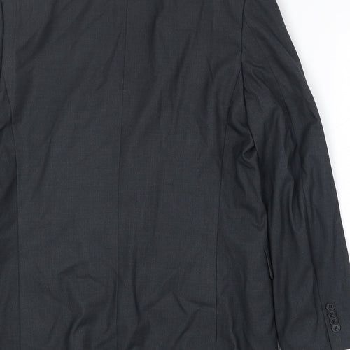Burton Mens Grey Polyester Jacket Suit Jacket Size 40 Regular