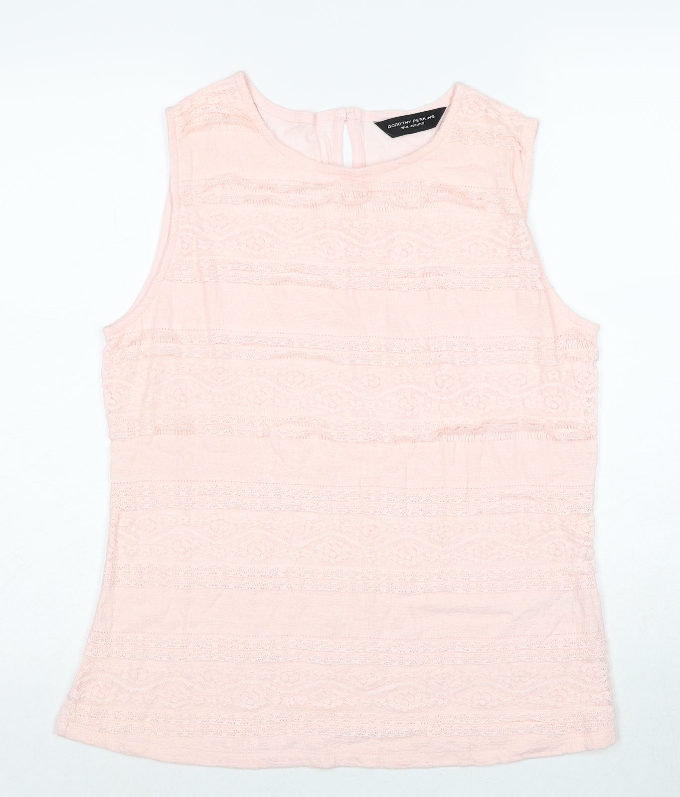 Dorothy Perkins Womens Pink Viscose Basic Tank Size 18 Round Neck