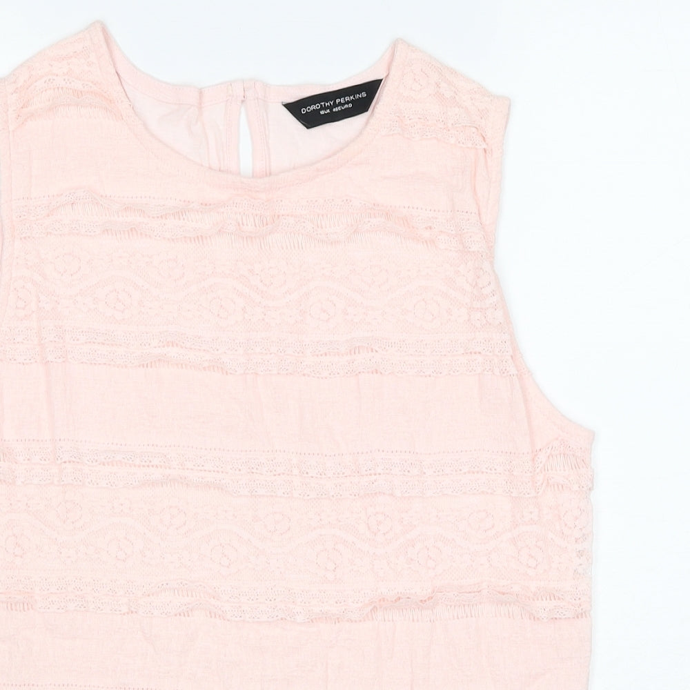 Dorothy Perkins Womens Pink Viscose Basic Tank Size 18 Round Neck