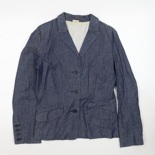 Boomerang Womens Blue Jacket Blazer Size 12 Button
