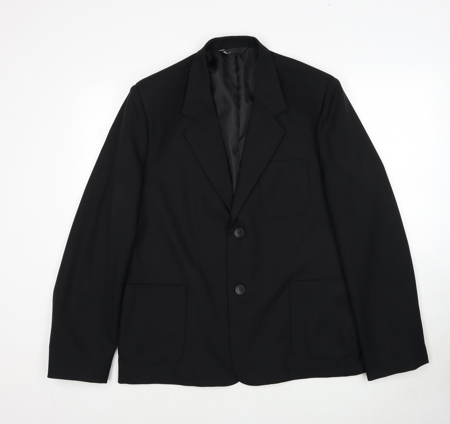 BHS Mens Black Polyester Jacket Suit Jacket Size 40 Regular