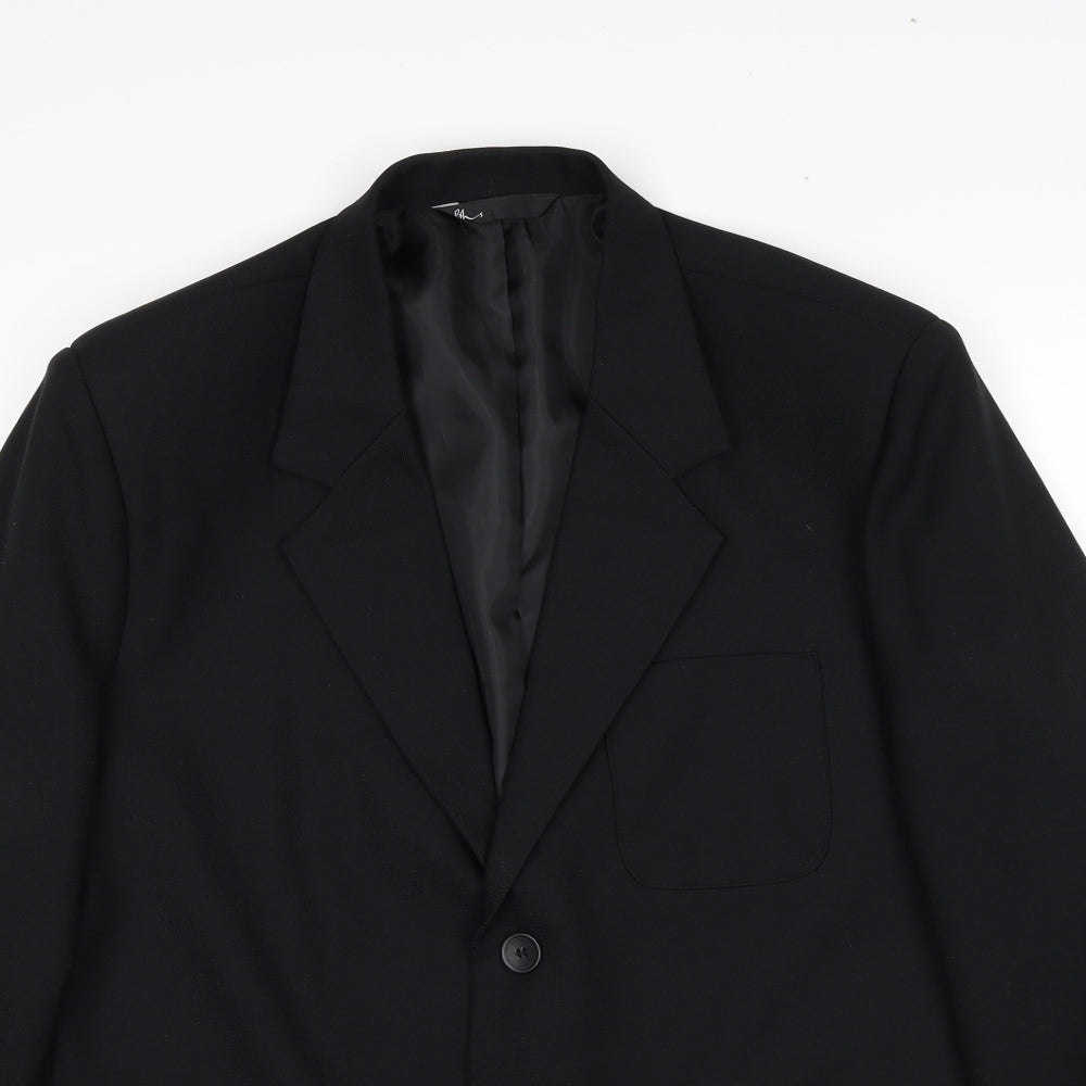 BHS Mens Black Polyester Jacket Suit Jacket Size 40 Regular