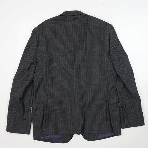Marks and Spencer Mens Grey Striped Wool Jacket Suit Jacket Size 42 Regular