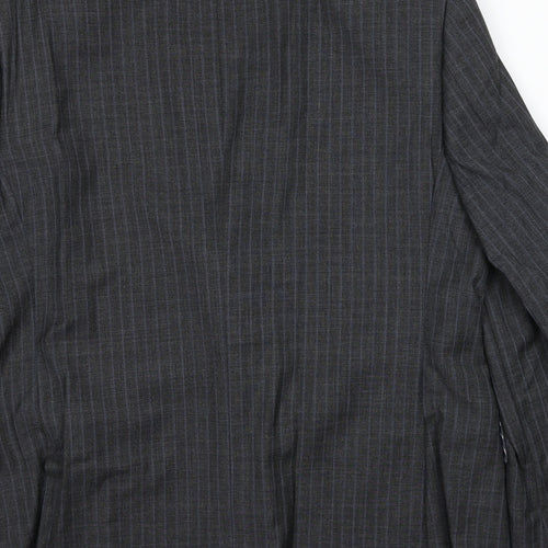 Marks and Spencer Mens Grey Striped Wool Jacket Suit Jacket Size 42 Regular