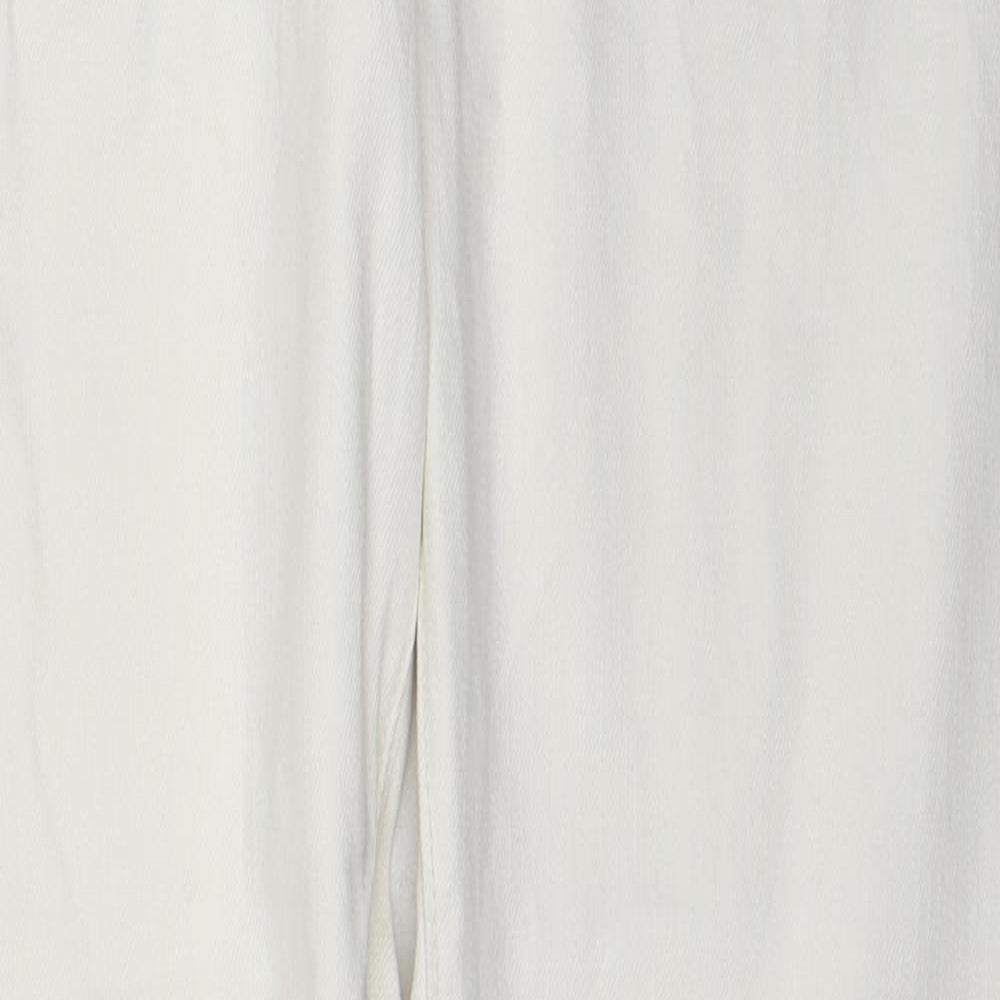 Lands' End Mens White Cotton Straight Jeans Size 31 in Regular Zip