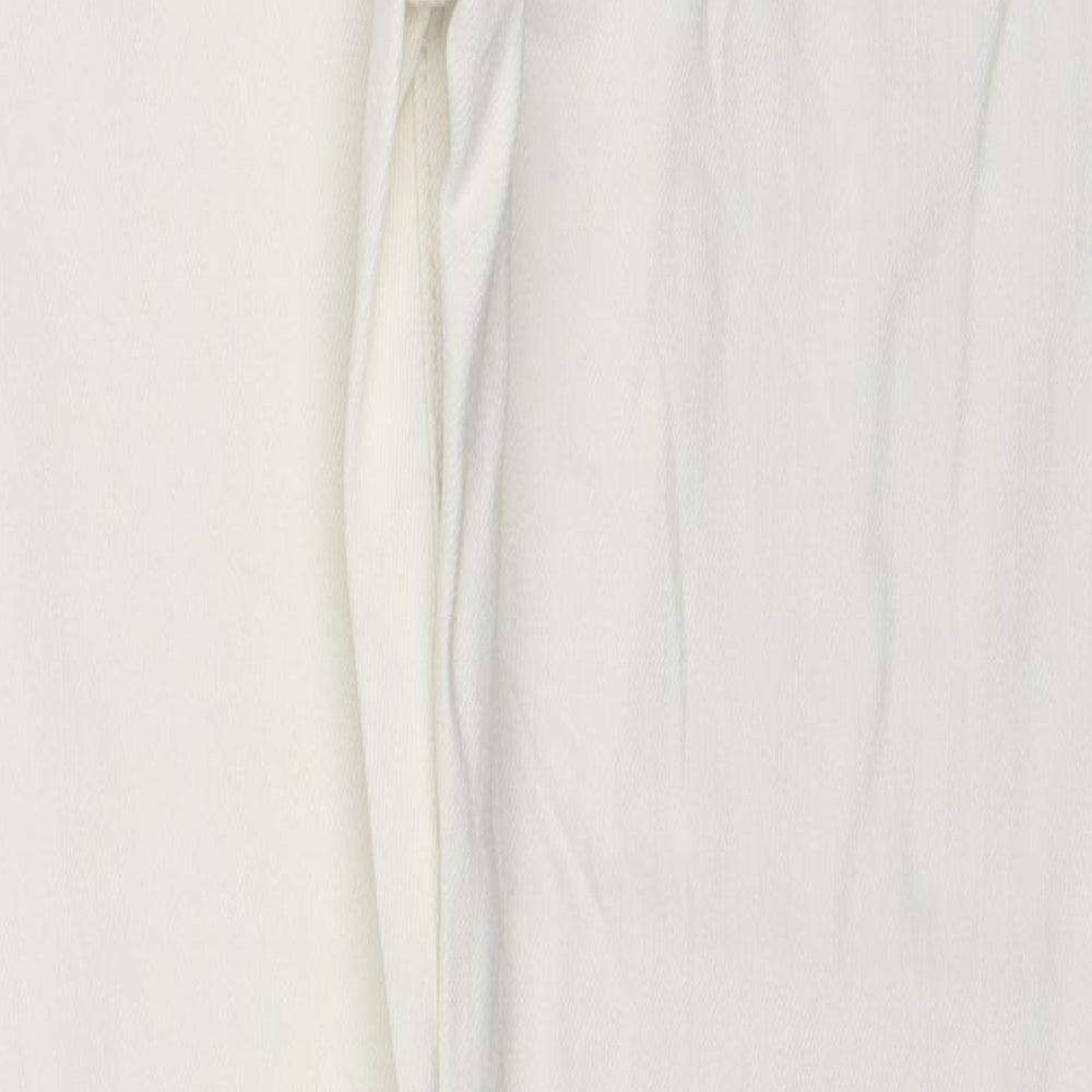 Lands' End Mens White Cotton Straight Jeans Size 31 in Regular Zip