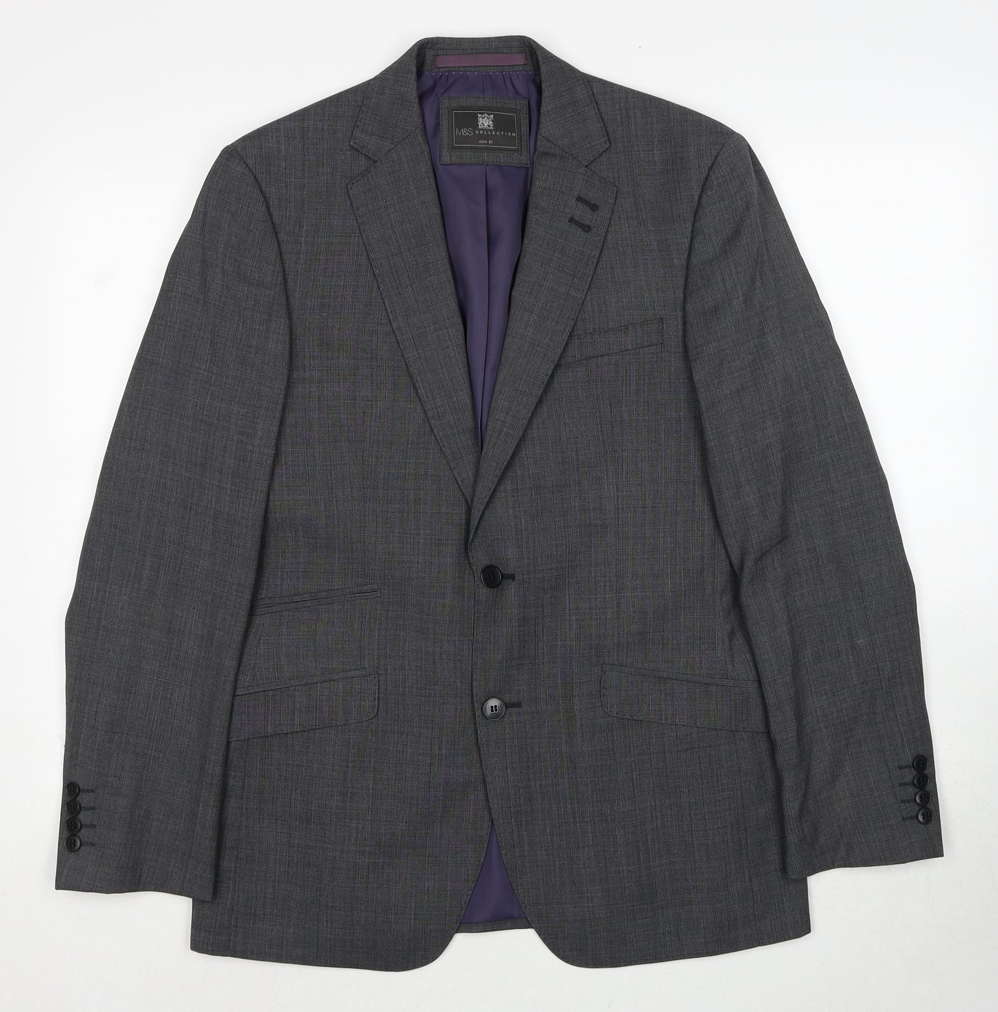 Marks and Spencer Mens Grey Wool Jacket Suit Jacket Size M Regular