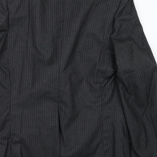 Jacson Mens Grey Striped Polyester Jacket Suit Jacket Size 40 Regular
