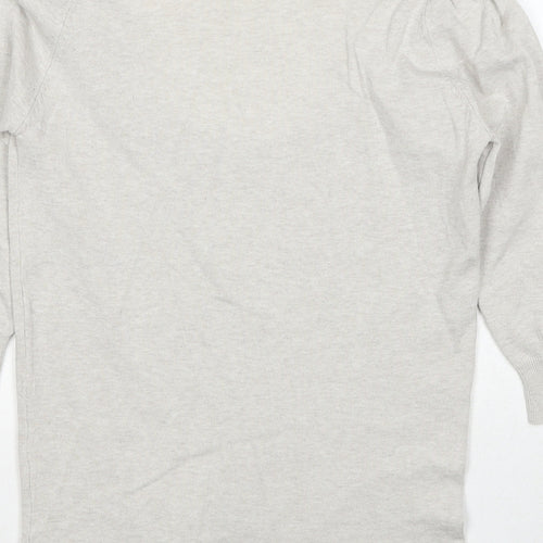Zara Womens Grey Polyester Basic T-Shirt Size S Round Neck