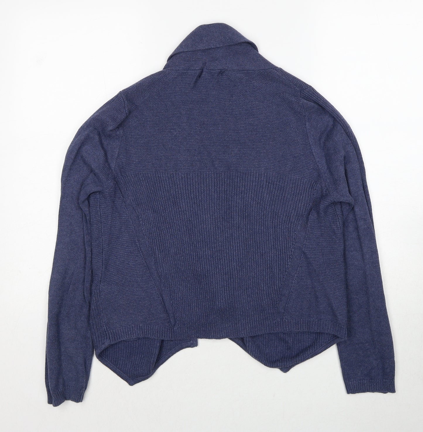 Marks and Spencer Womens Blue V-Neck Cotton Cardigan Jumper Size 12