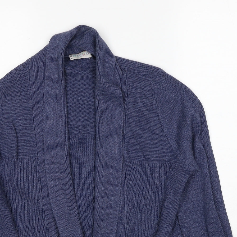 Marks and Spencer Womens Blue V-Neck Cotton Cardigan Jumper Size 12