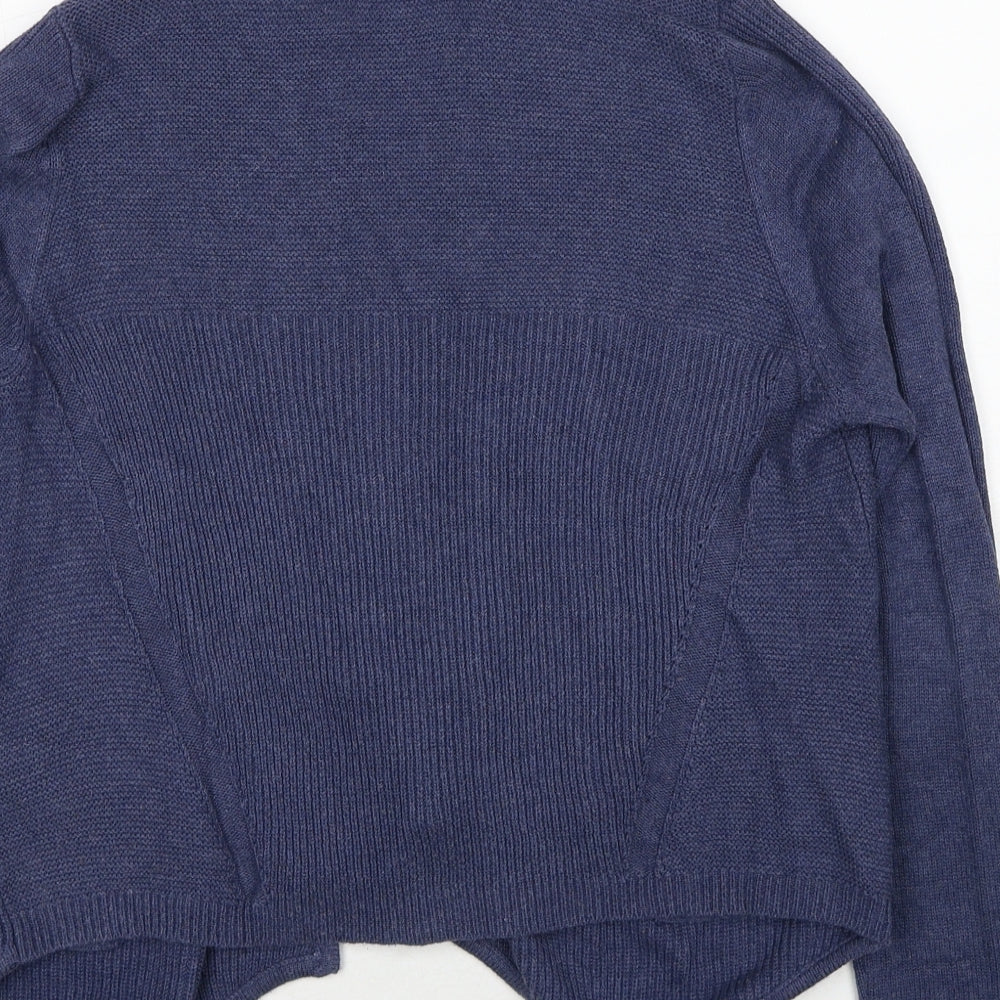 Marks and Spencer Womens Blue V-Neck Cotton Cardigan Jumper Size 12