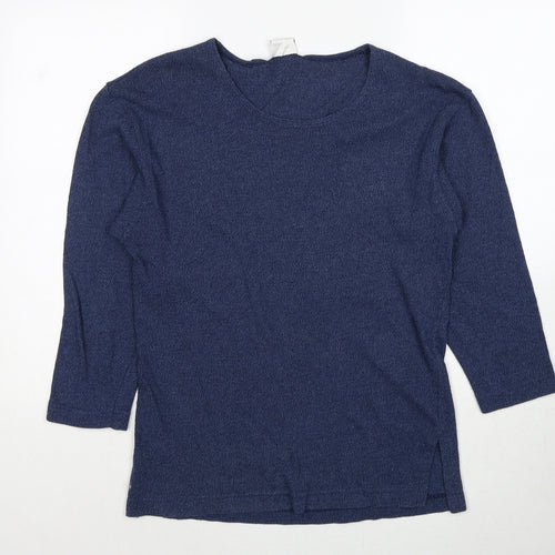 New Look Womens Blue Round Neck Cotton Pullover Jumper One Size