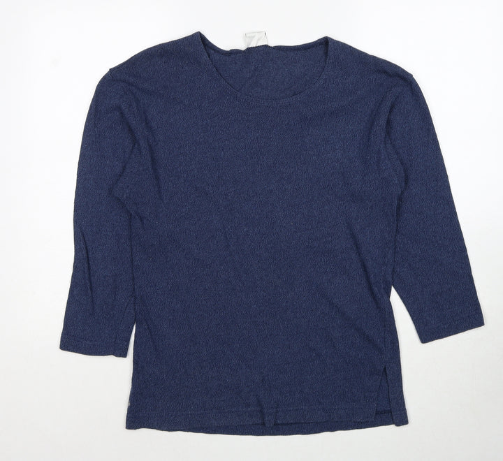 New Look Womens Blue Round Neck Cotton Pullover Jumper One Size