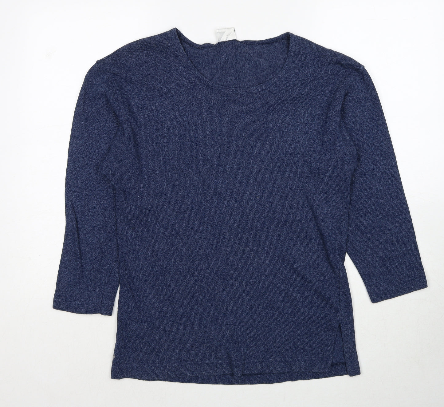 New Look Womens Blue Round Neck Cotton Pullover Jumper One Size