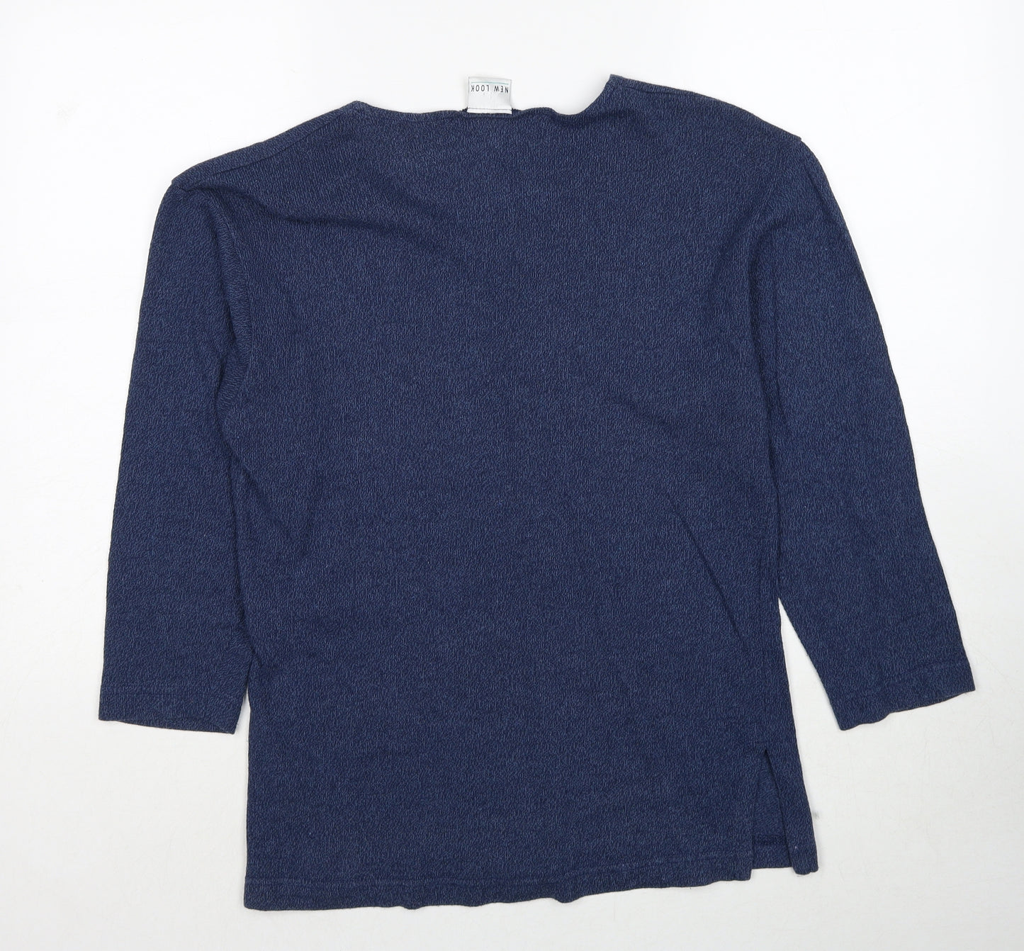 New Look Womens Blue Round Neck Cotton Pullover Jumper One Size