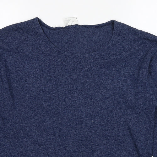 New Look Womens Blue Round Neck Cotton Pullover Jumper One Size