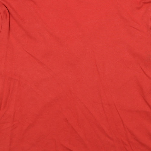 Debenhams Womens Orange Cotton Basic Blouse Size 12 V-Neck - Flower Detail