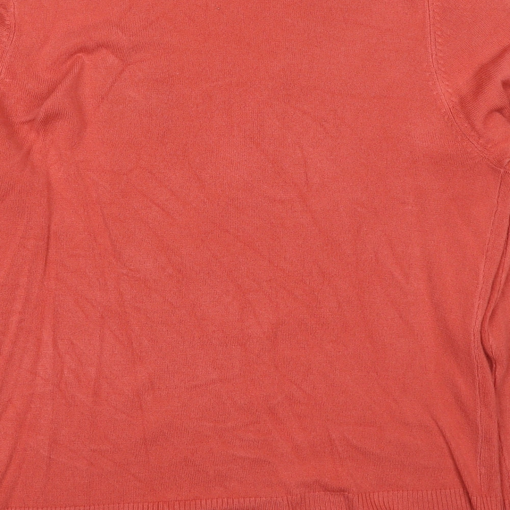 BHS Womens Red V-Neck Acrylic Cardigan Jumper Size 12