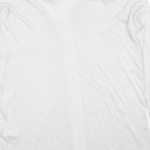 NEXT Womens Grey V-Neck Viscose Pullover Jumper Size 14