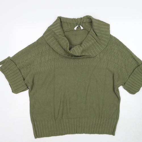 Editions Womens Green Roll Neck Acrylic Pullover Jumper Size XL