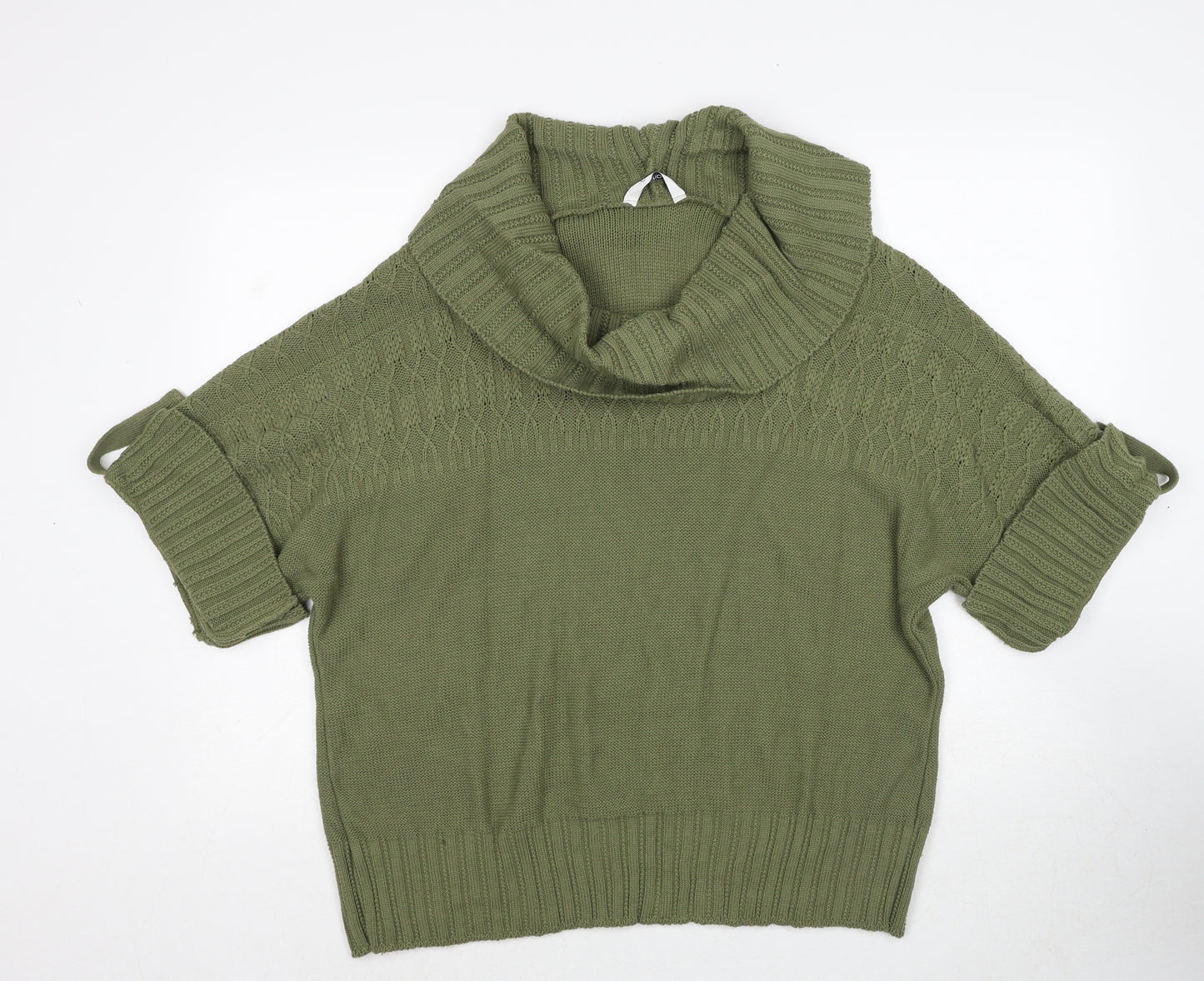 Editions Womens Green Roll Neck Acrylic Pullover Jumper Size XL