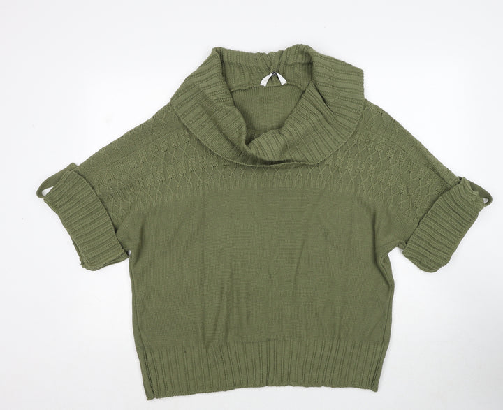 Editions Womens Green Roll Neck Acrylic Pullover Jumper Size XL