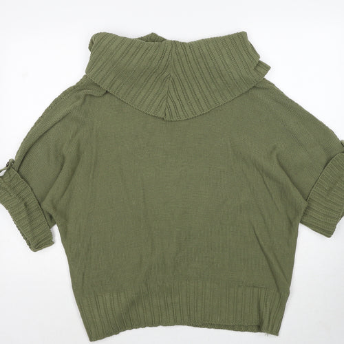 Editions Womens Green Roll Neck Acrylic Pullover Jumper Size XL