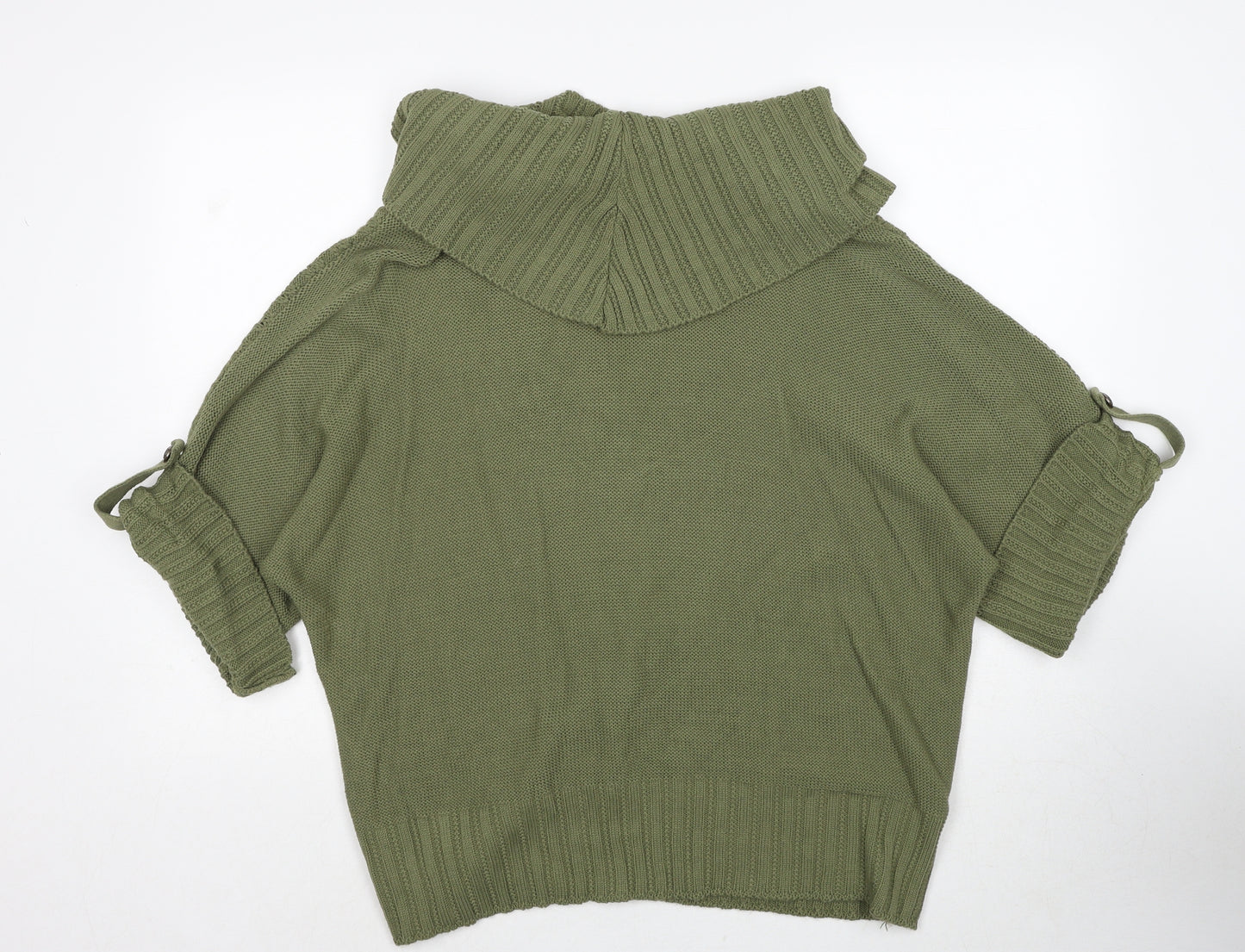 Editions Womens Green Roll Neck Acrylic Pullover Jumper Size XL