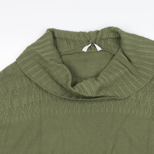 Editions Womens Green Roll Neck Acrylic Pullover Jumper Size XL