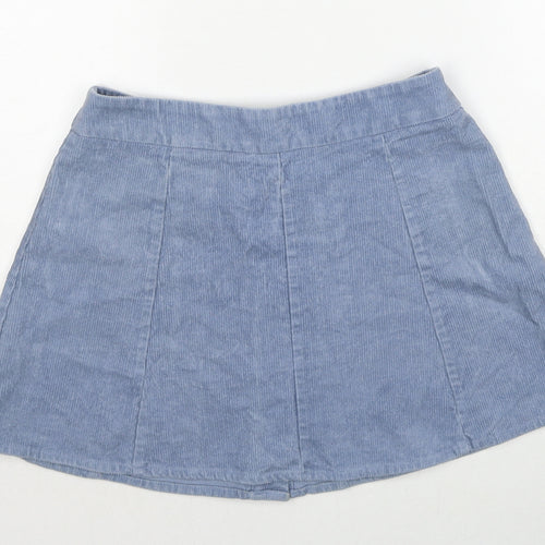 Glamorous Womens Blue Polyester Mini Skirt Size S Button