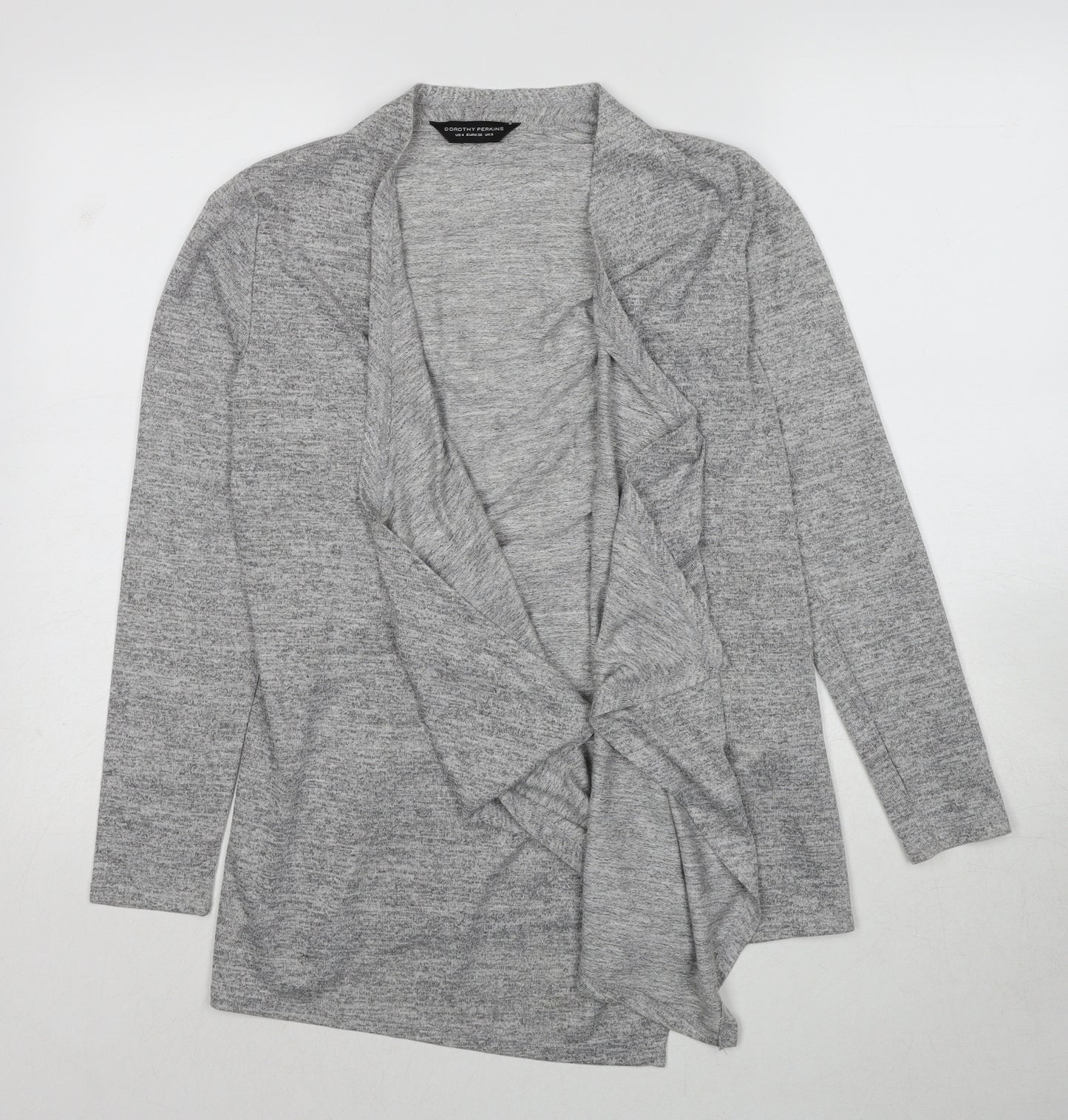 Dorothy Perkins Womens Grey V-Neck Polyester Cardigan Jumper Size 8